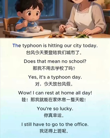 Typhoon is hitting our city